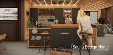 sauna s barovým pultem