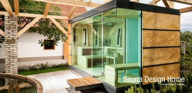 Moderní venkovní sauna 