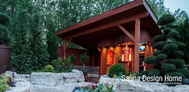 Venkovní sauna s přístřeškem Venkovní sauna s přístřeškem