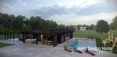 sauna dům s bazénem