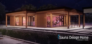 sauna domeček na mír z masivního dřeva 