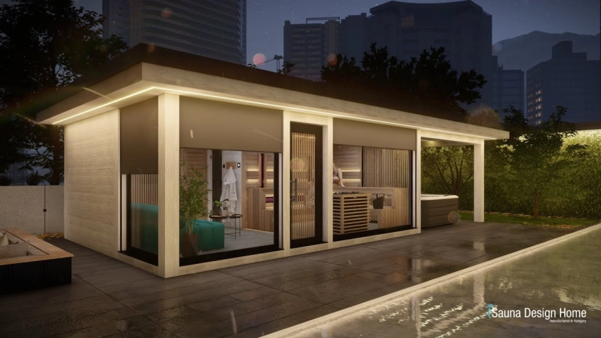 Saunový domček pre privátny panoramatický penthouse