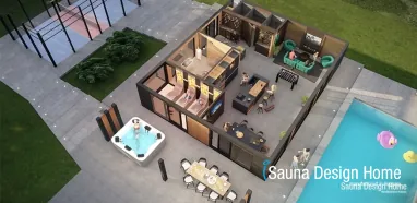 projektování 3D sauna domu projektování 3D sauna domu