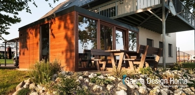 Kombinovaný saunový dům s oddychovou terasou