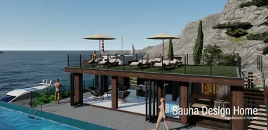 moderní sauna domek beach