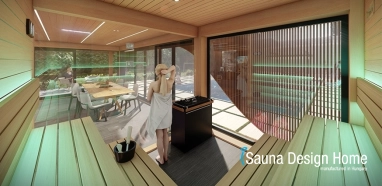 finská sauna s párou 