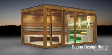 Venkovní saunový dům s oddychovou místností