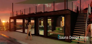Saunový dům se sluneční terasou