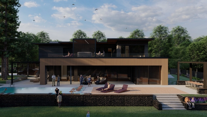 Venkovní sauna domek na míru u řeky