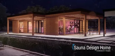 sauna domeček na mír z masivního dřeva 
