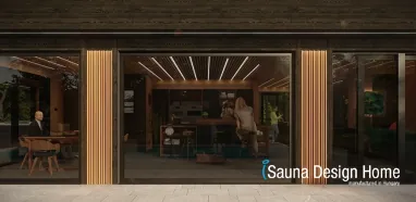 sauna s reflexním sklem sauna s reflexním sklem