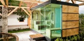 Moderní venkovní sauna Moderní venkovní sauna