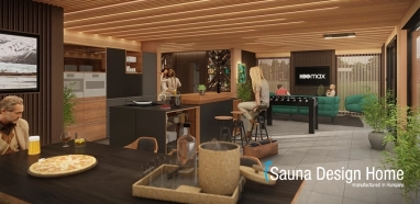 sauna s odpočinkovým prostorem