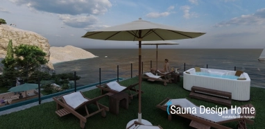 Sluneční terasa a virivka Sluneční terasa a virivka