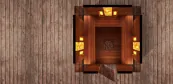 Sauna domeček pro exteriér s přístřeškeml