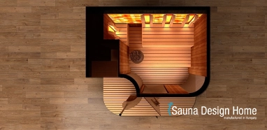 Rodinná sauna s barovým pultem Rodinná sauna s barovým pultem