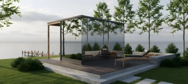 Zrkadlová sklenená sauna