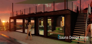 Saunový dům se sluneční terasou Saunový dům se sluneční terasou