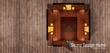 Sauna domeček pro exteriér s přístřeškeml