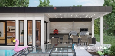 exteriérový saunový dům