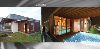 Kombi sauna s prístreškom