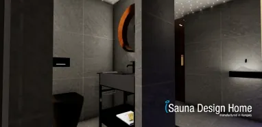 venkovní sauna se sprchou